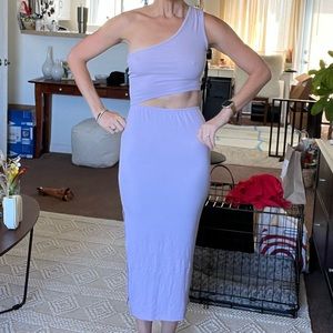 Lavender Cut Out Asymmetrical Dress